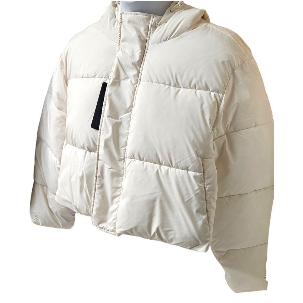 FABLETICS 1X Ivory essential cropped hooded Puffer Jacket NWT - Picture 9 of 16